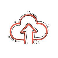 Digital service icon in comic style. Network cloud cartoon vector illustration on white isolated background. Computer technology splash effect business concept.