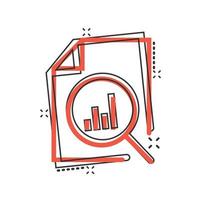 Financial statement icon in comic style. Result cartoon vector illustration on white isolated background. Report splash effect business concept.