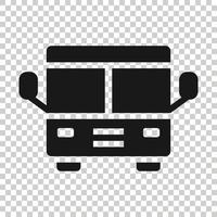 Bus icon in flat style. Coach vector illustration on white isolated background. Autobus vehicle business concept.