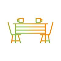 icono de vector de mesa de comedor