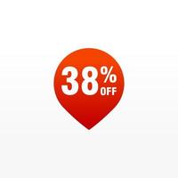 38 discount, Sales Vector badges for Labels, , Stickers, Banners, Tags, Web Stickers, New offer. Discount origami sign banner.