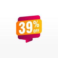 39 discount, Sales Vector badges for Labels, , Stickers, Banners, Tags, Web Stickers, New offer. Discount origami sign banner.
