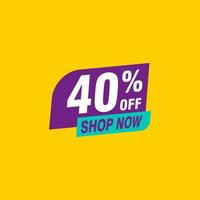 40 discount, Sales Vector badges for Labels, , Stickers, Banners, Tags, Web Stickers, New offer. Discount origami sign banner.