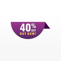 40 discount, Sales Vector badges for Labels, , Stickers, Banners, Tags, Web Stickers, New offer. Discount origami sign banner.