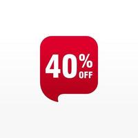 40 discount, Sales Vector badges for Labels, , Stickers, Banners, Tags, Web Stickers, New offer. Discount origami sign banner.