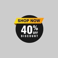 40 discount, Sales Vector badges for Labels, , Stickers, Banners, Tags, Web Stickers, New offer. Discount origami sign banner.