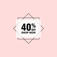 40 discount, Sales Vector badges for Labels, , Stickers, Banners, Tags, Web Stickers, New offer. Discount origami sign banner.