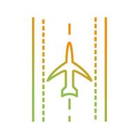 Plane on Runway Vector Icon