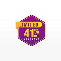 41 discount, Sales Vector badges for Labels, , Stickers, Banners, Tags, Web Stickers, New offer. Discount origami sign banner.