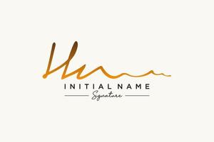 Initial HN signature logo template vector. Hand drawn Calligraphy lettering Vector illustration.