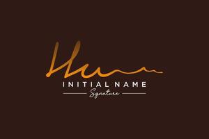 Initial HU signature logo template vector. Hand drawn Calligraphy lettering Vector illustration.