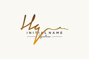 Initial HQ signature logo template vector. Hand drawn Calligraphy lettering Vector illustration.