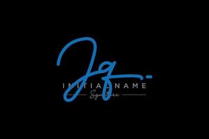 Initial JQ signature logo template vector. Hand drawn Calligraphy lettering Vector illustration.