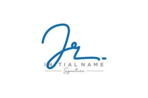 Initial JR signature logo template vector. Hand drawn Calligraphy lettering Vector illustration.