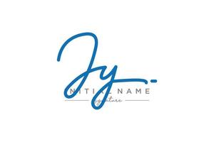vector de plantilla de logotipo de firma jy inicial. ilustración de vector de letras de caligrafía dibujada a mano.
