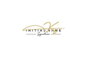 Initial KR signature logo template vector. Hand drawn Calligraphy lettering Vector illustration.