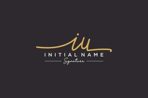Initial IU signature logo template vector. Hand drawn Calligraphy lettering Vector illustration.