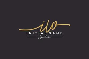 Initial IW signature logo template vector. Hand drawn Calligraphy lettering Vector illustration.