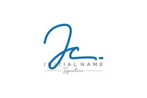 Initial JC signature logo template vector. Hand drawn Calligraphy lettering Vector illustration.