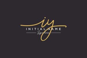 Initial IY signature logo template vector. Hand drawn Calligraphy lettering Vector illustration.