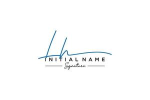 Initial LH signature logo template vector. Hand drawn Calligraphy lettering Vector illustration.