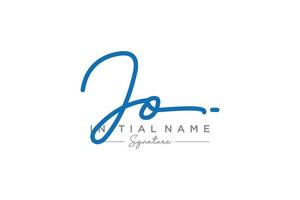Initial JO signature logo template vector. Hand drawn Calligraphy lettering Vector illustration.