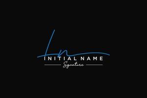 Initial LN signature logo template vector. Hand drawn Calligraphy lettering Vector illustration.