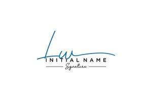 Initial LW signature logo template vector. Hand drawn Calligraphy lettering Vector illustration.