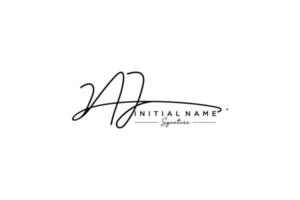 Initial NJ signature logo template vector. Hand drawn Calligraphy lettering Vector illustration.