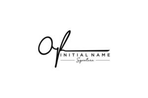 Initial OF signature logo template vector. Hand drawn Calligraphy lettering Vector illustration.