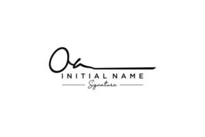 Initial OA signature logo template vector. Hand drawn Calligraphy lettering Vector illustration.