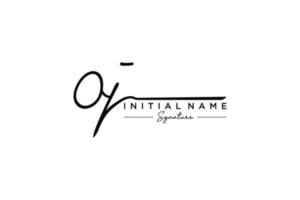 Initial OJ signature logo template vector. Hand drawn Calligraphy lettering Vector illustration.