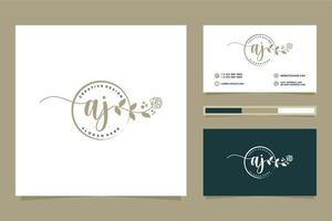 Initial AJ Feminine logo collections and business card templat Premium Vector