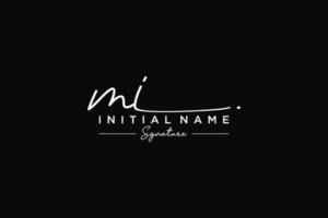 Initial MI signature logo template vector. Hand drawn Calligraphy lettering Vector illustration.