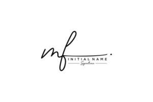 Initial MF signature logo template vector. Hand drawn Calligraphy lettering Vector illustration.