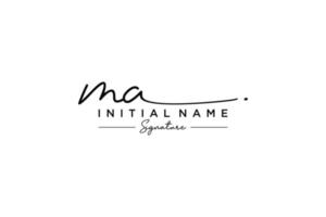 Initial MA signature logo template vector. Hand drawn Calligraphy lettering Vector illustration.