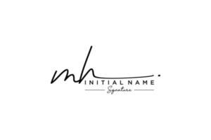 Initial MH signature logo template vector. Hand drawn Calligraphy lettering Vector illustration.