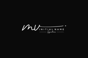 Initial MV signature logo template vector. Hand drawn Calligraphy lettering Vector illustration.