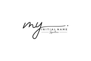 Initial MY signature logo template vector. Hand drawn Calligraphy lettering Vector illustration.