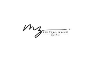 Initial MZ signature logo template vector. Hand drawn Calligraphy lettering Vector illustration.