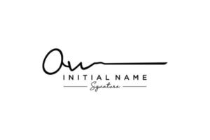 Initial OW signature logo template vector. Hand drawn Calligraphy lettering Vector illustration.