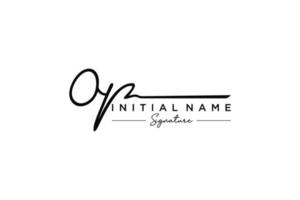 Initial OP signature logo template vector. Hand drawn Calligraphy lettering Vector illustration.