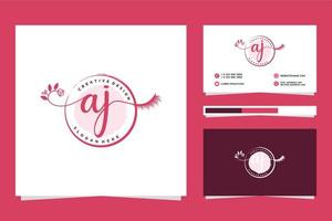 Initial AJ Feminine logo collections and business card templat Premium Vector