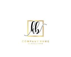 Initial KB beauty monogram and elegant logo design, handwriting logo of initial signature, wedding, fashion, floral and botanical with creative template. vector