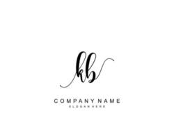 Initial KB beauty monogram and elegant logo design, handwriting logo of initial signature, wedding, fashion, floral and botanical with creative template. vector