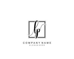 Initial LP beauty monogram and elegant logo design, handwriting logo of initial signature, wedding, fashion, floral and botanical with creative template. vector