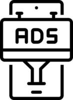 icono de línea para anuncio vector