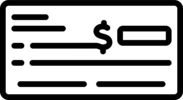 line icon for cheque vector