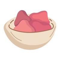 meat in a bowl vector