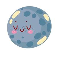 full moon kawaii weather vector